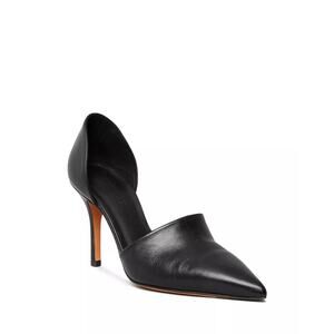 Vince Claire Women's Black Leather Pointed Toe D'Orsay High-Heel Stiletto Pumps